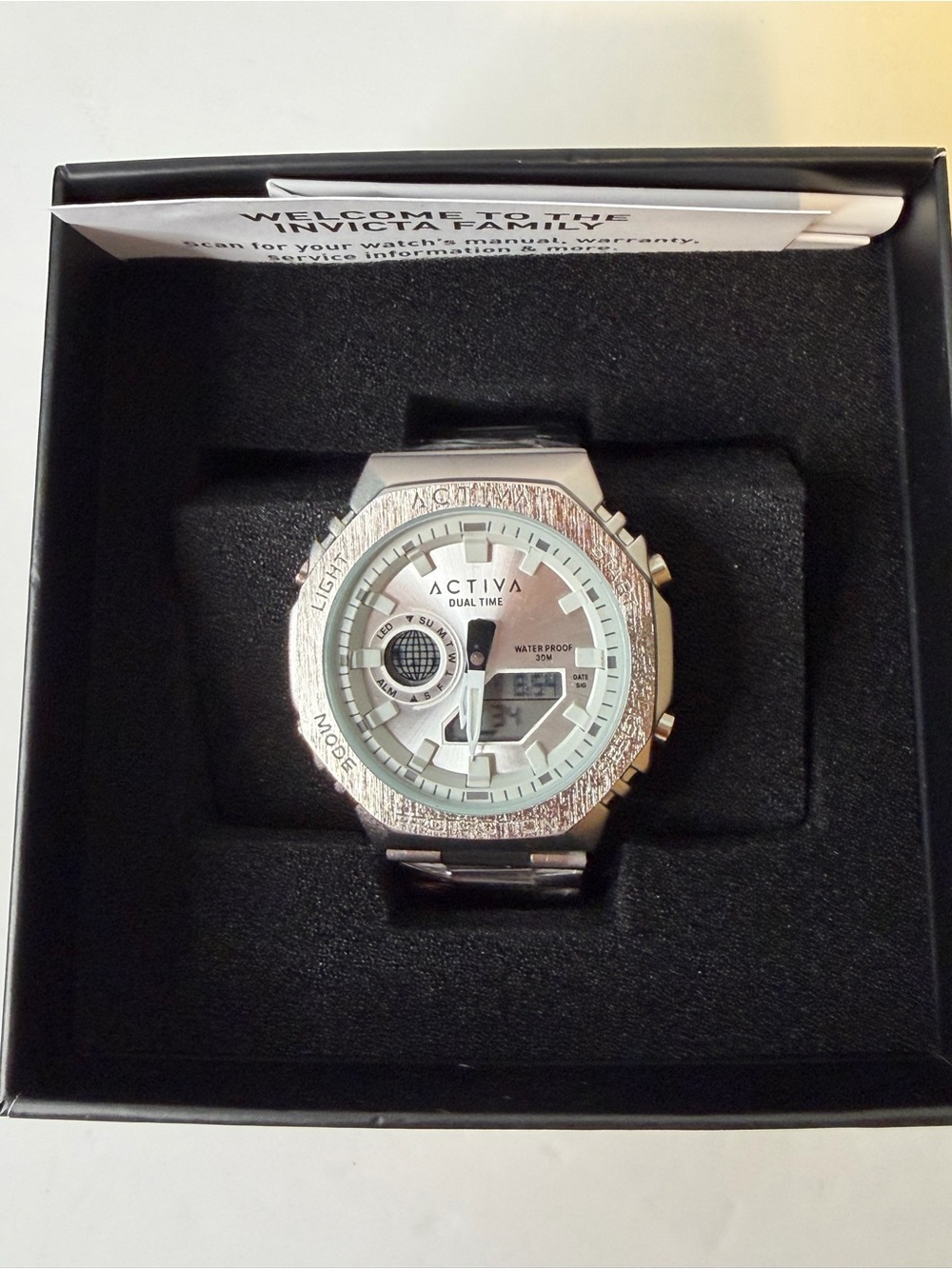 Activa x Invicta watch Dual Time Silver Men's Watch
